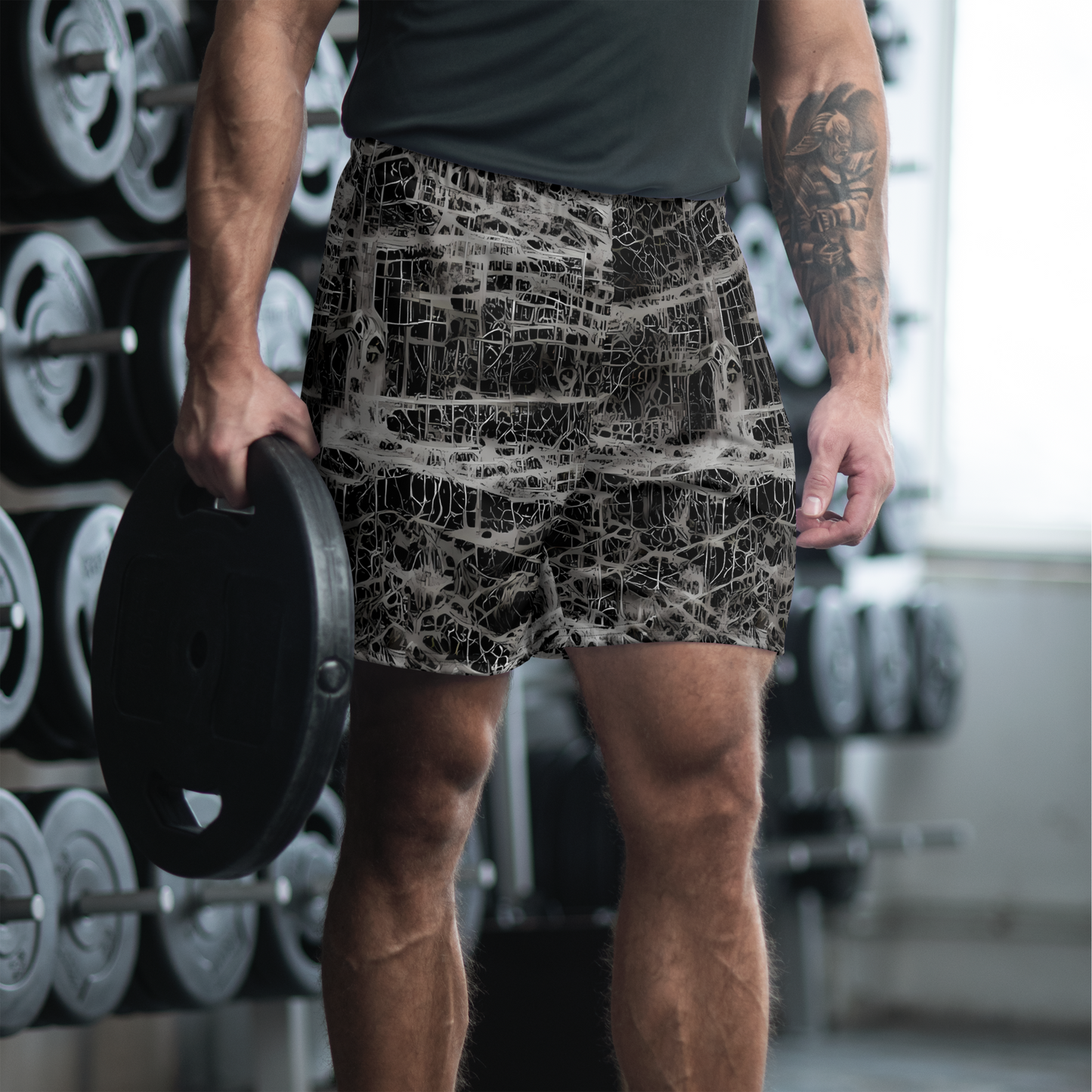 Men's Athletic Shorts - Monochrome Mesh