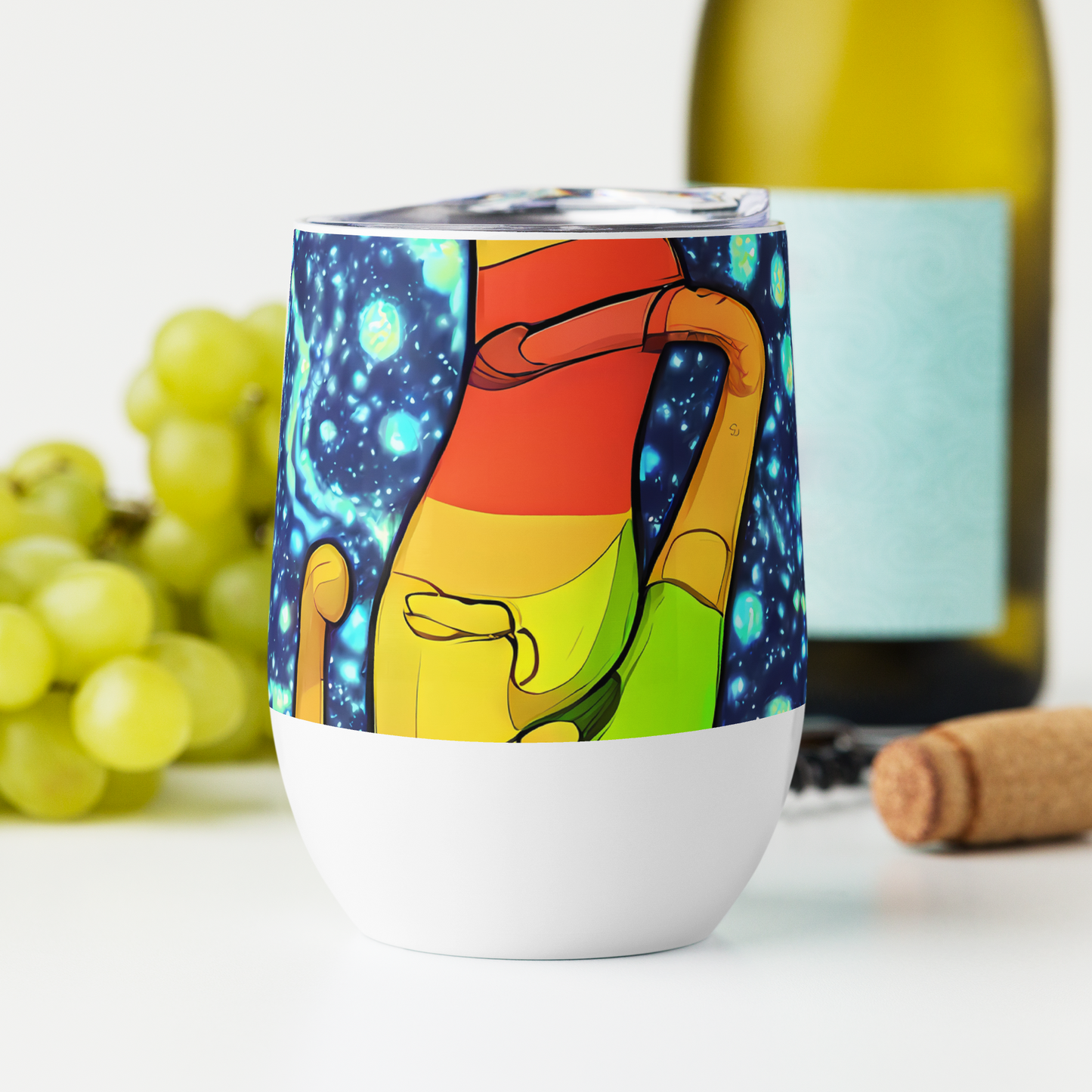 Wine Tumbler - Cosmic Siblings