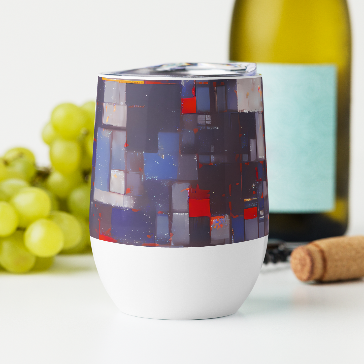 Wine Tumbler - Cubist Rhythm