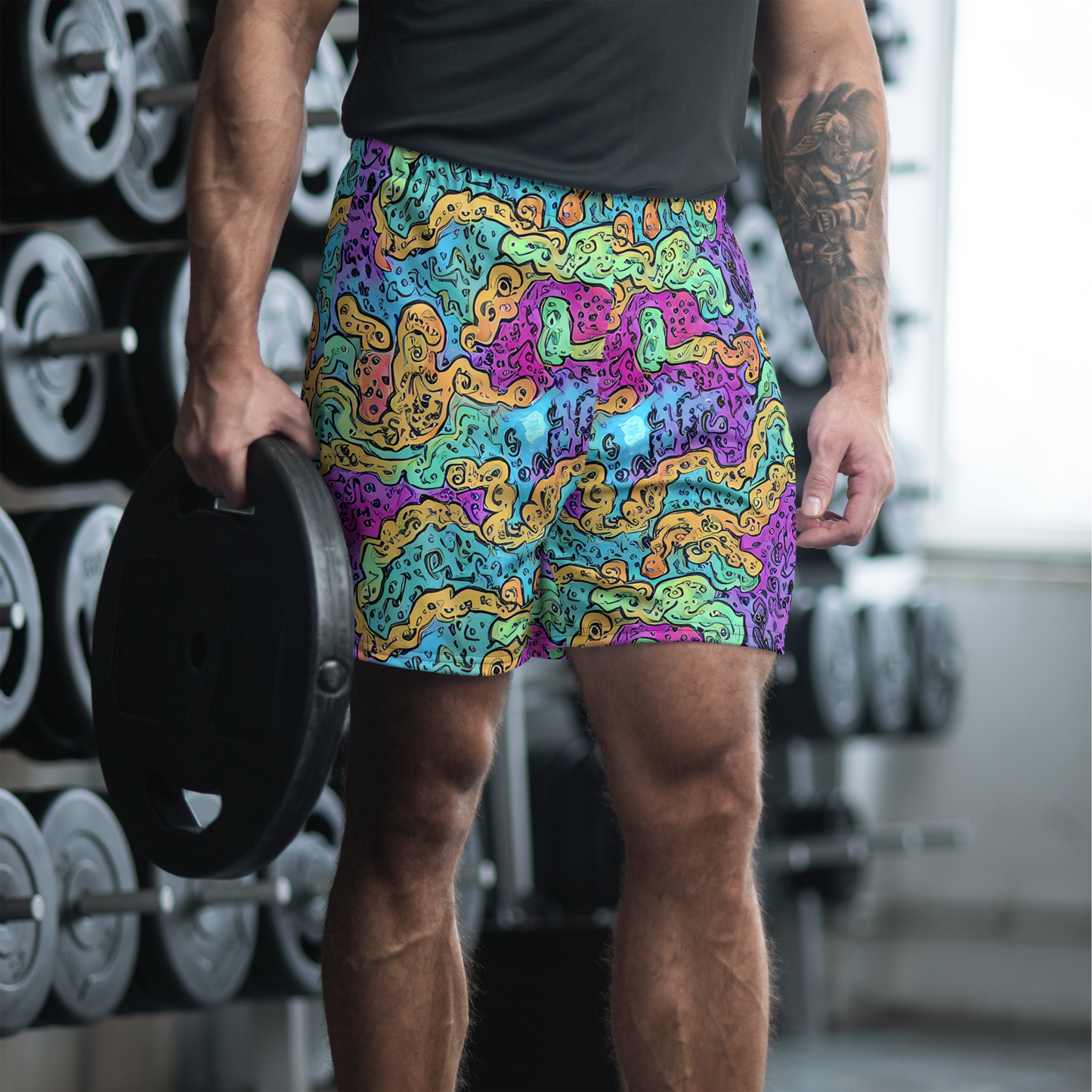 Men's Athletic Shorts - Intergalactic Graffiti