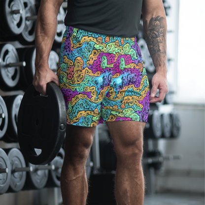 Men's Athletic Shorts - Intergalactic Graffiti