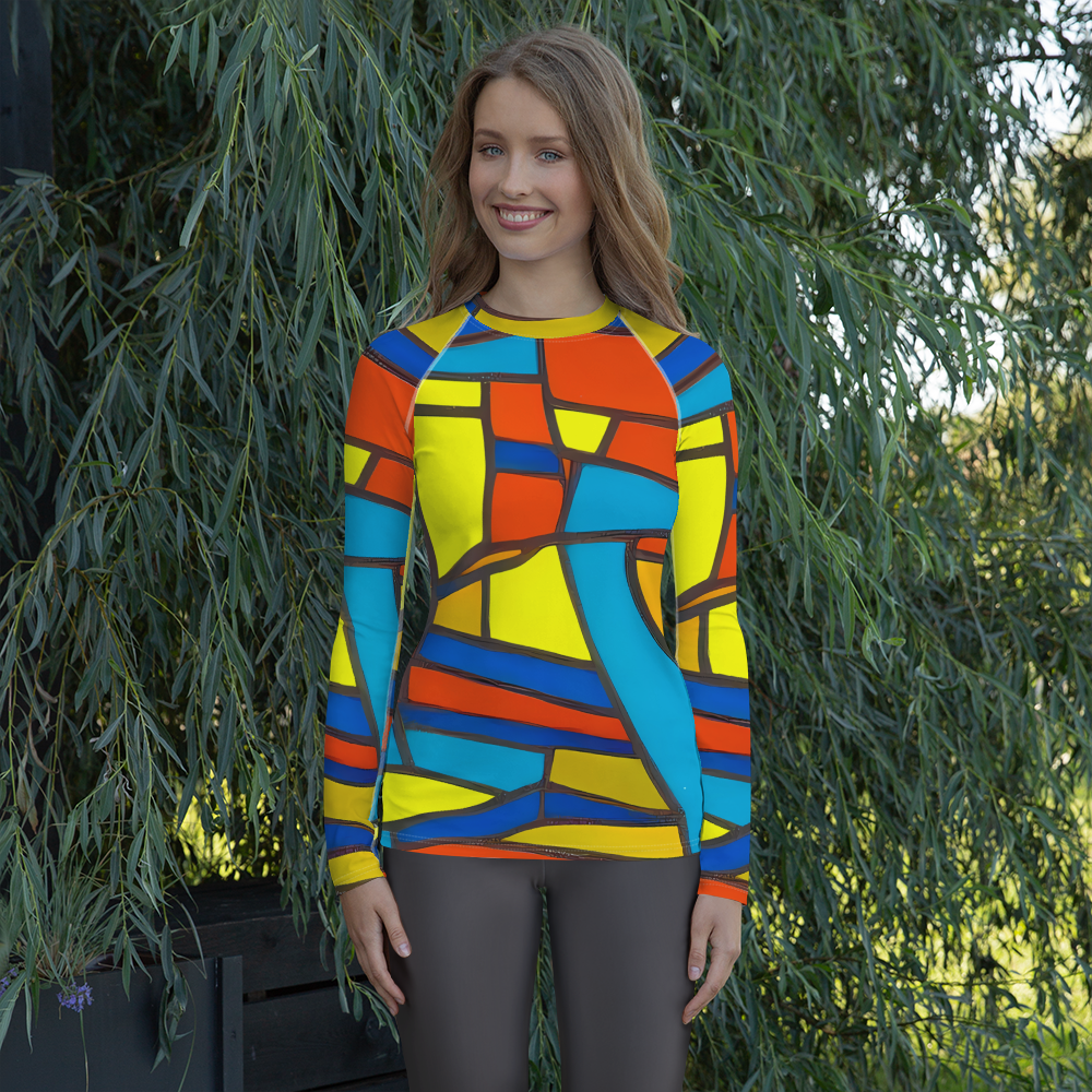 Women's Rash Guard - Mondrian Mesh