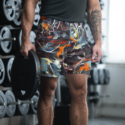 Men's Athletic Shorts - Neo-Splash Labyrinth