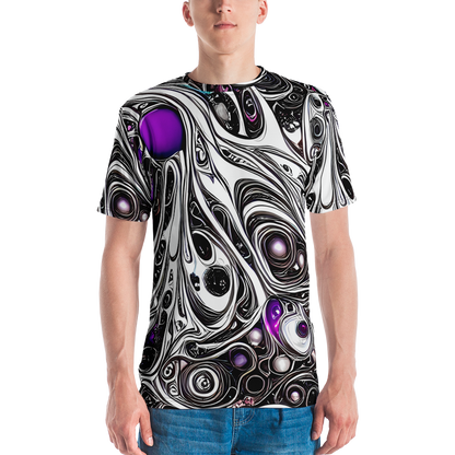 Men's Crew Neck T-Shirt - Neo-Noir Waves