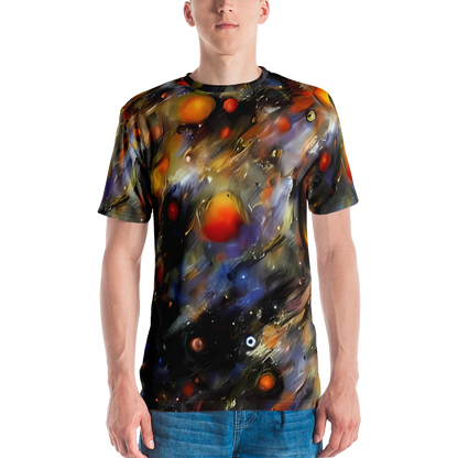 Men's Crew Neck T-Shirt - Brushstroke Blaze