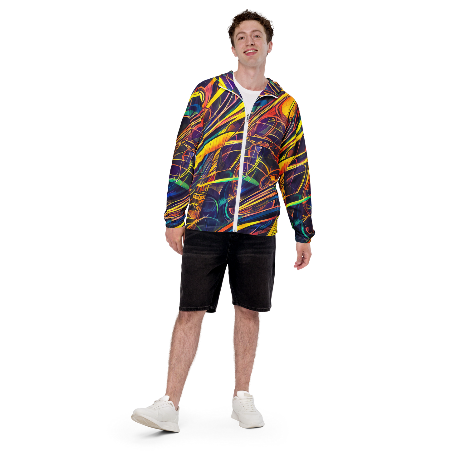 Men's Windbreaker - Vector Rhapsody