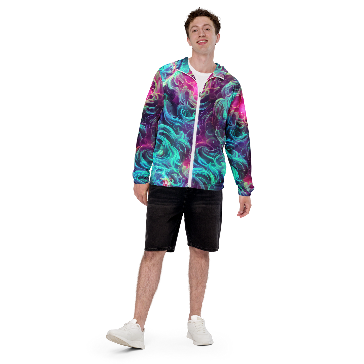 Men's Windbreaker - Galactic Bloom