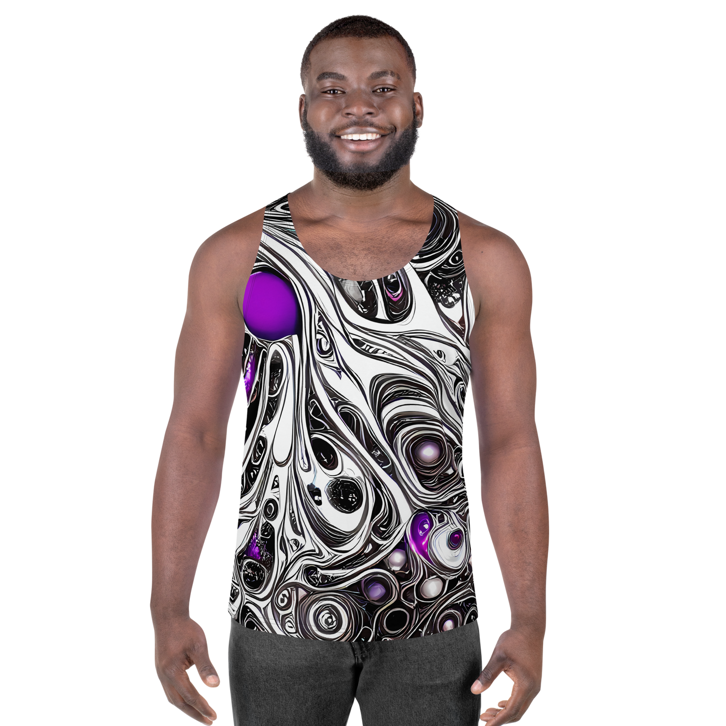 Men's Tank Top - Neo-Noir Waves