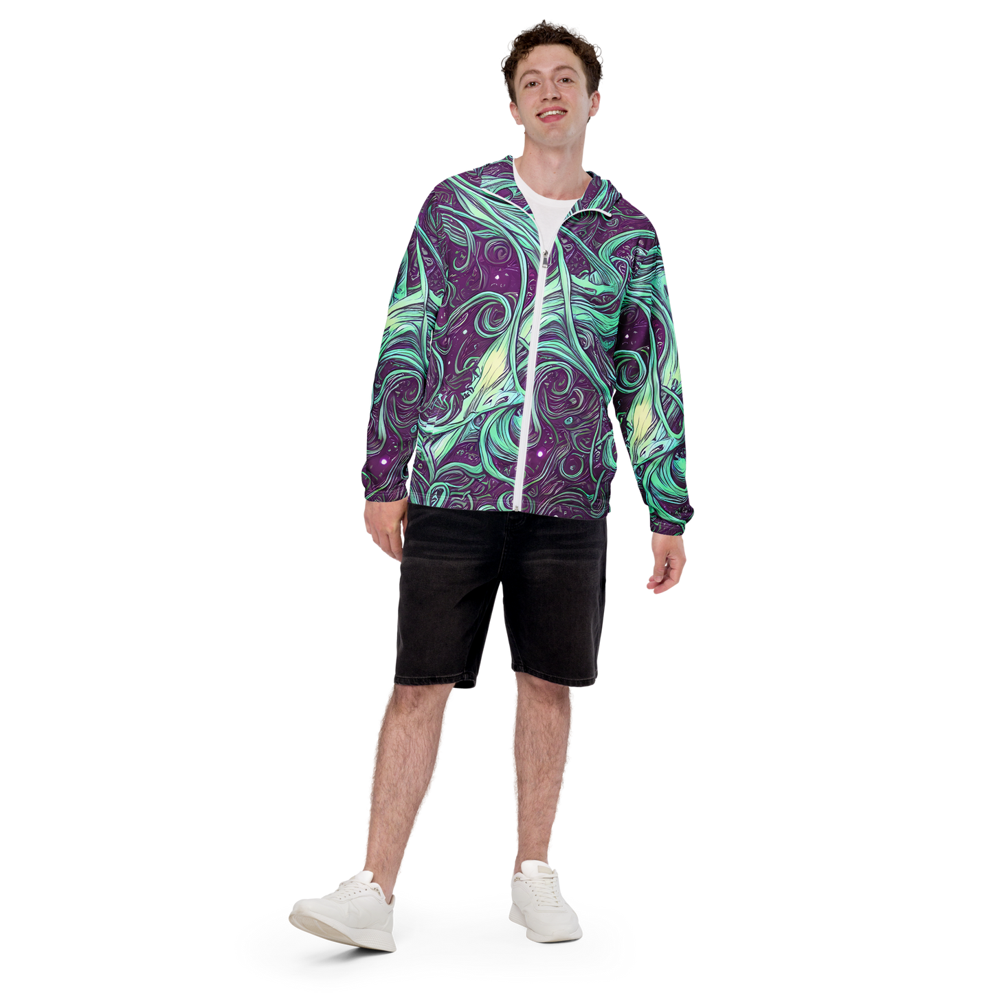 Men's Windbreaker - Temple Swirls