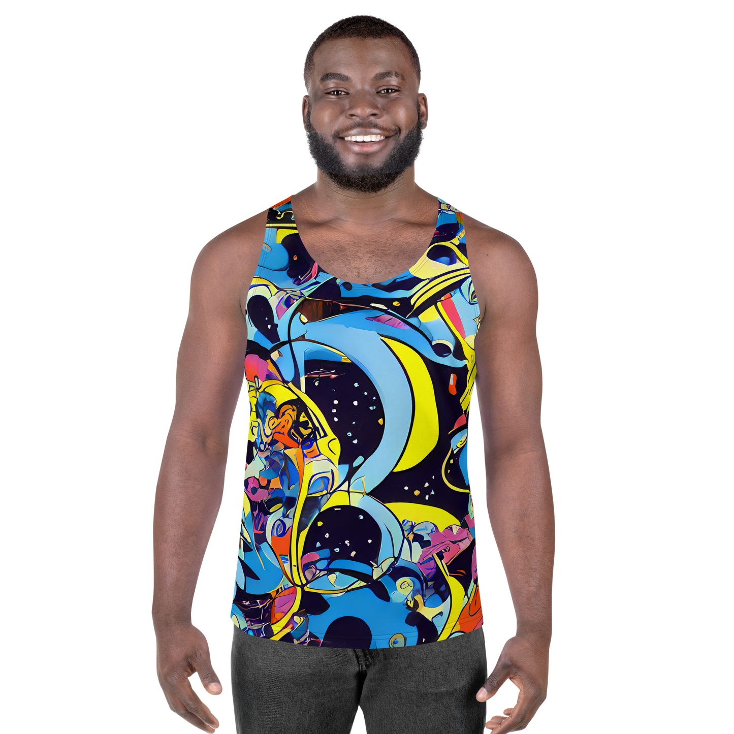 Men's Tank Top - Brown Brushwork