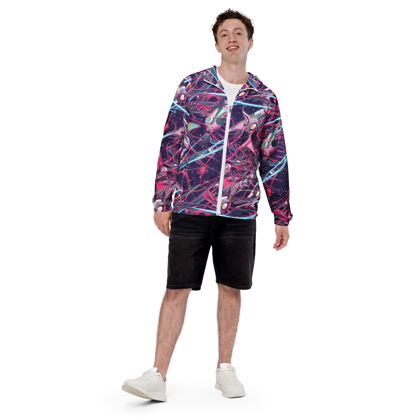 Men's Windbreaker - Neo-Tokyo Twirl