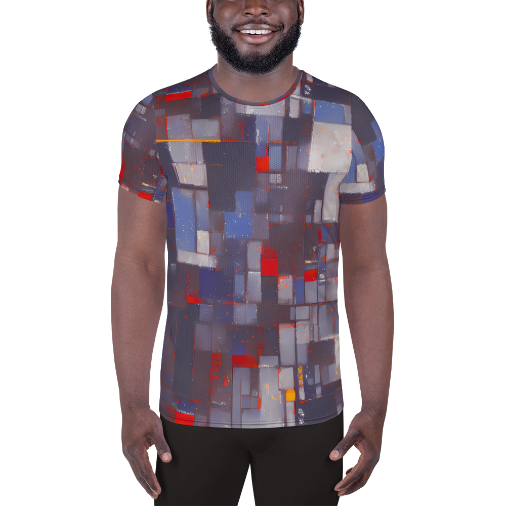 Men's Athletic T-Shirt - Cubist Rhythm