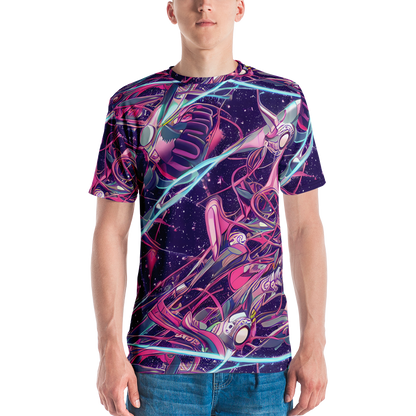 Men's Crew Neck T-Shirt - Neo-Tokyo Twirl