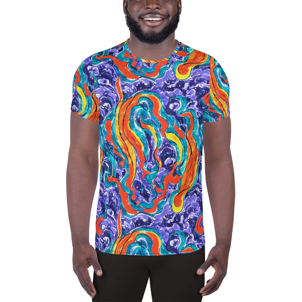 Men's Athletic T-Shirt - Galactic Waves