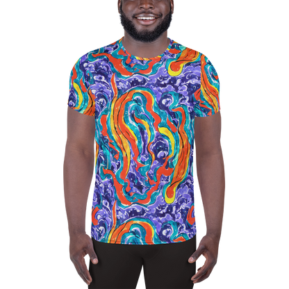 Men's Athletic T-Shirt - Galactic Waves