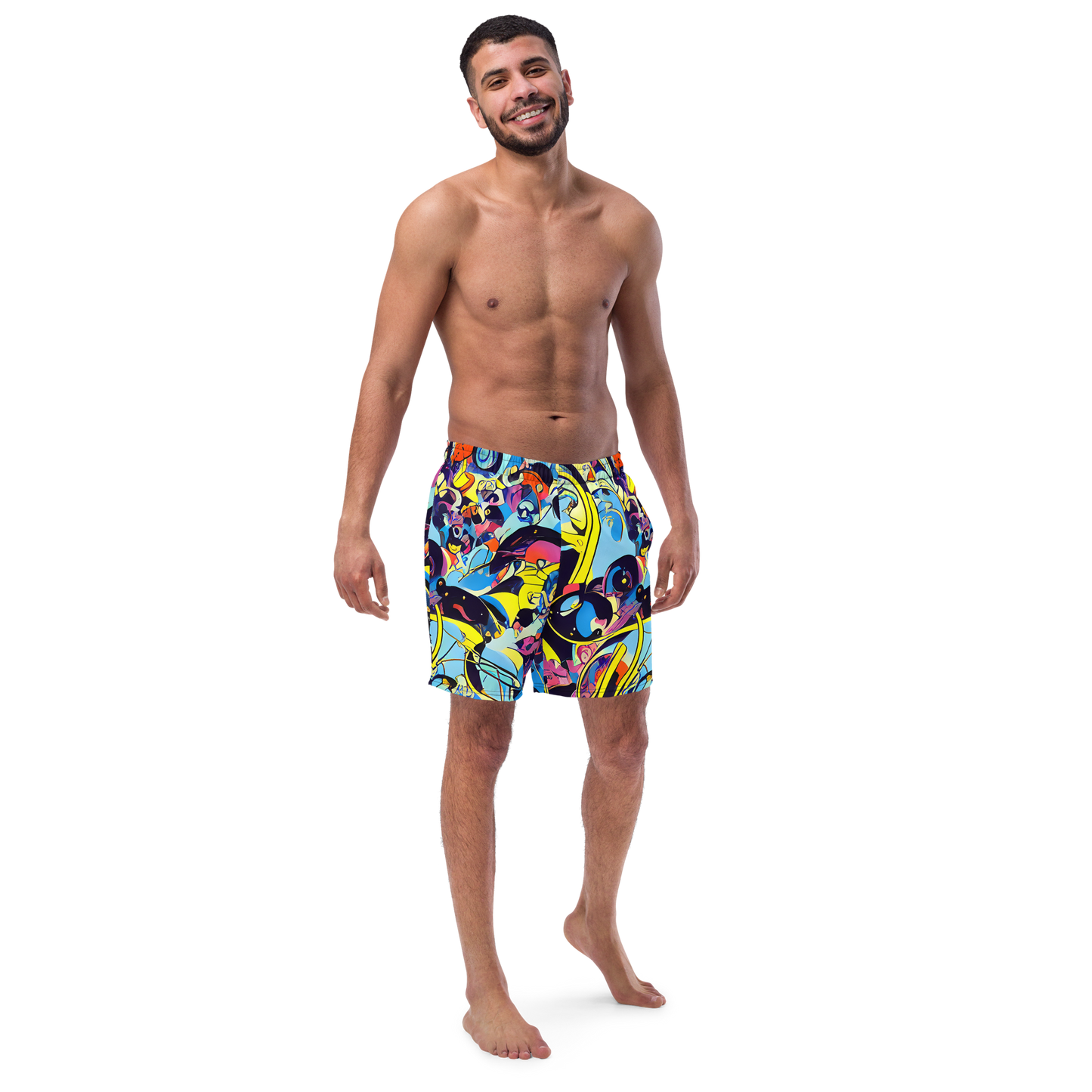 Swim Trunks - Brown Brushwork