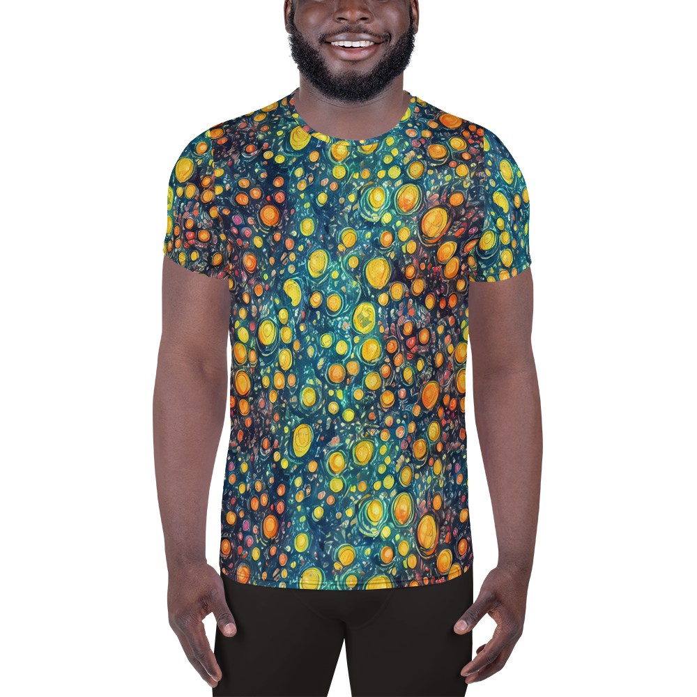 Men's Athletic T-Shirt - Starry Orbits