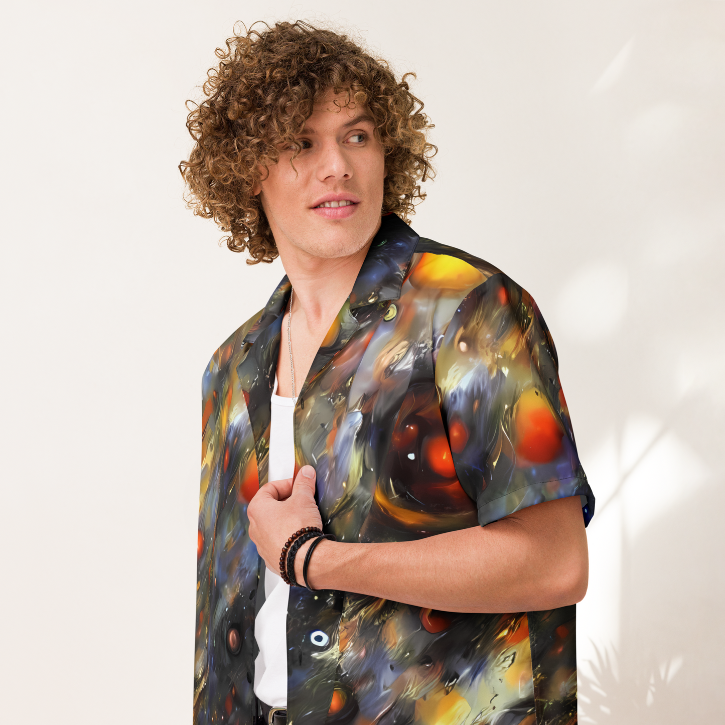 Button Shirt - Brushstroke Blaze