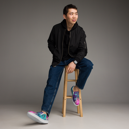 Men's Slip-On Canvas Shoes - Galactic Bloom
