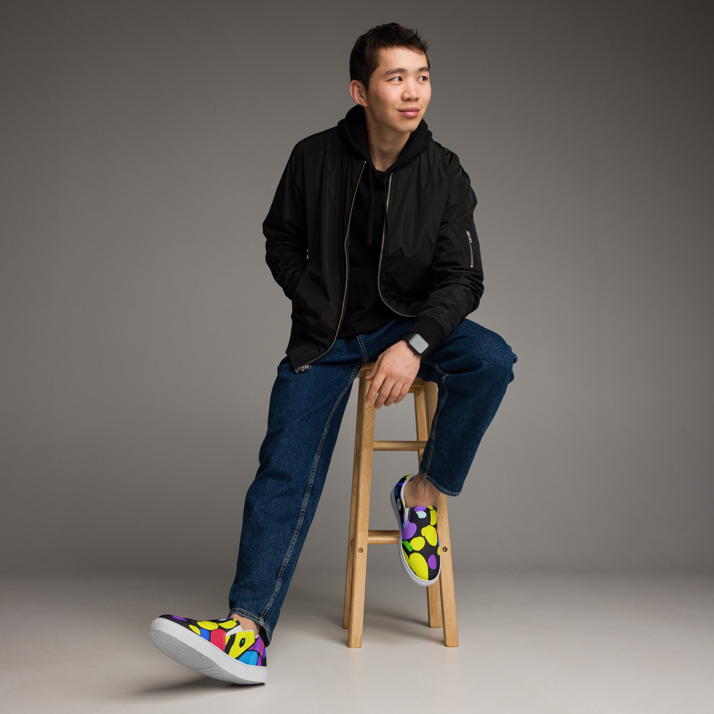 Men's Slip-On Canvas Shoes - Miró's Mosaic