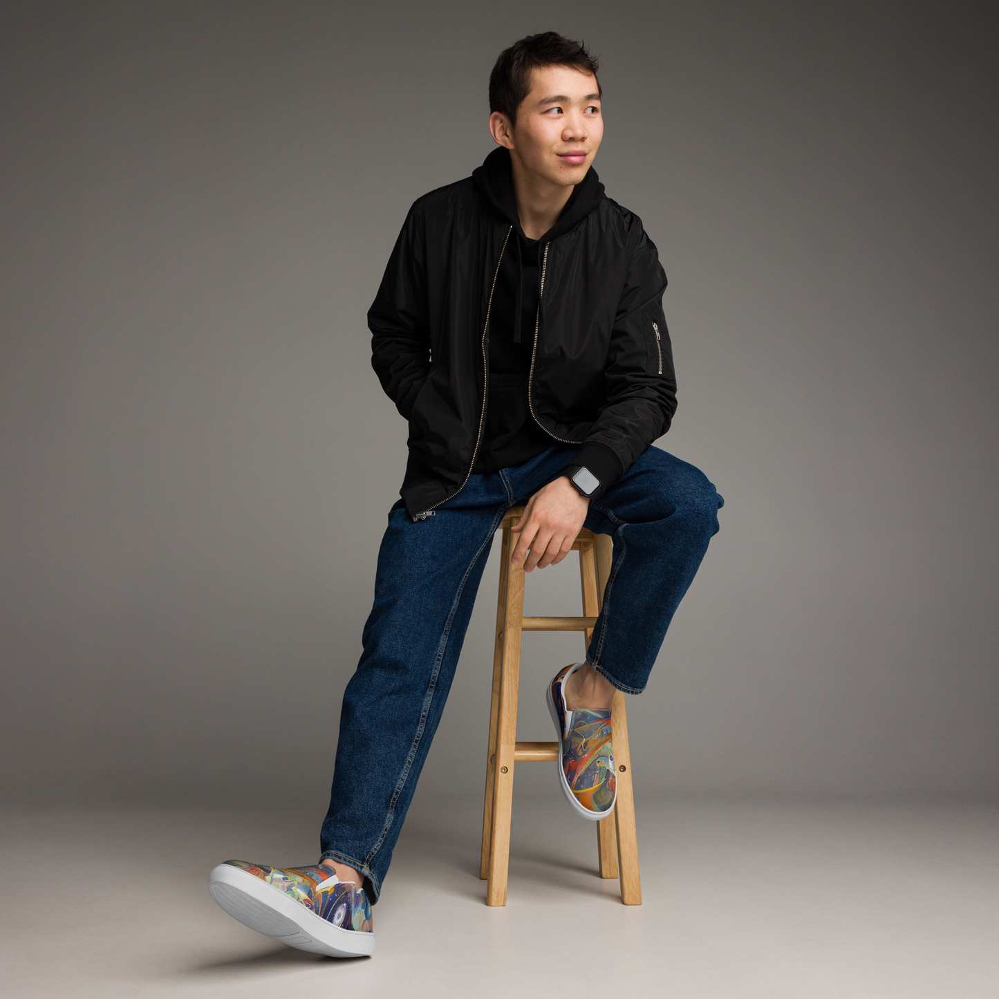 Men's Slip-On Canvas Shoes - Spectral Swathe