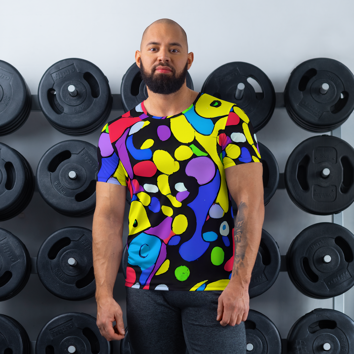 Men's Athletic T-Shirt - Miró's Mosaic