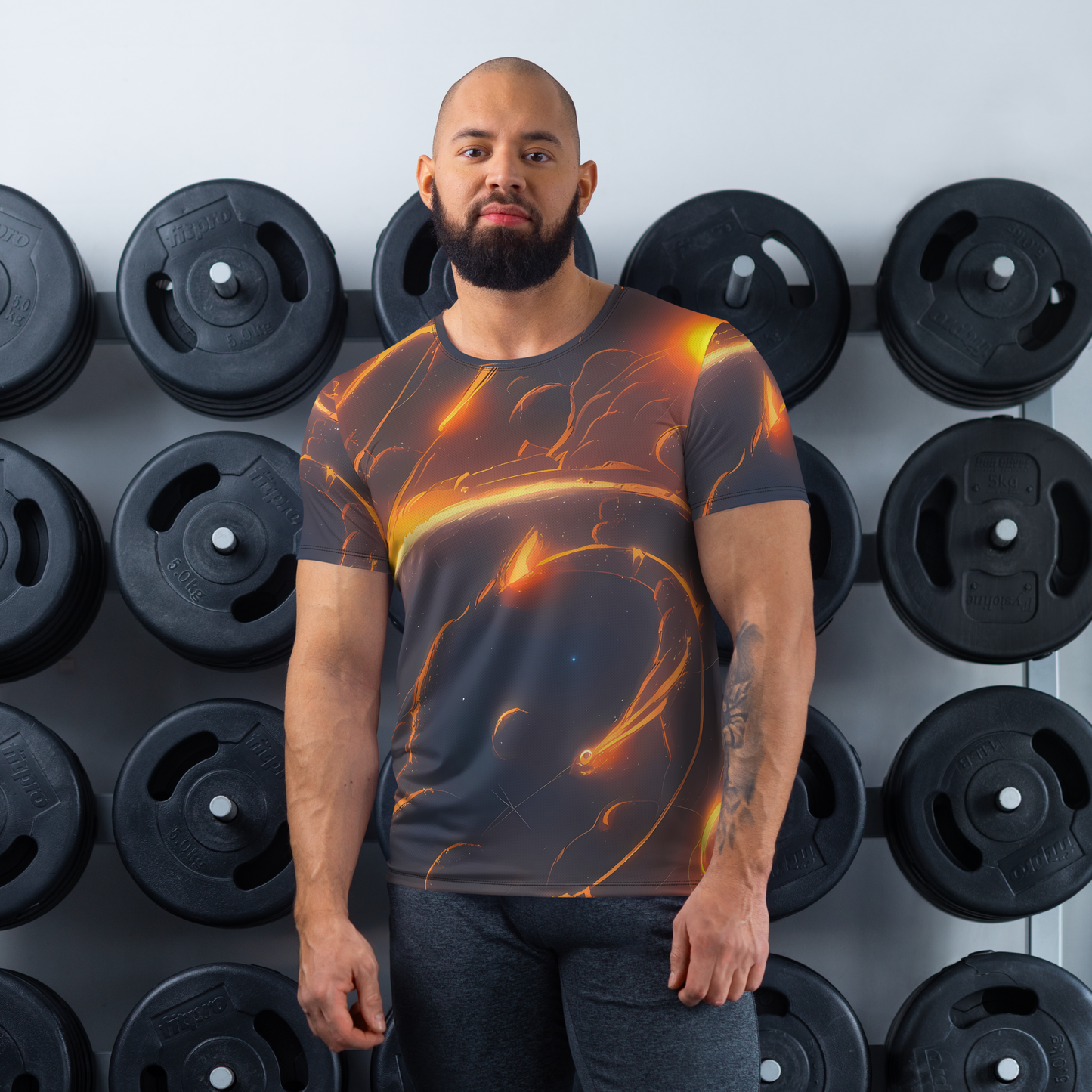 Men's Athletic T-Shirt - Inferno Spirals