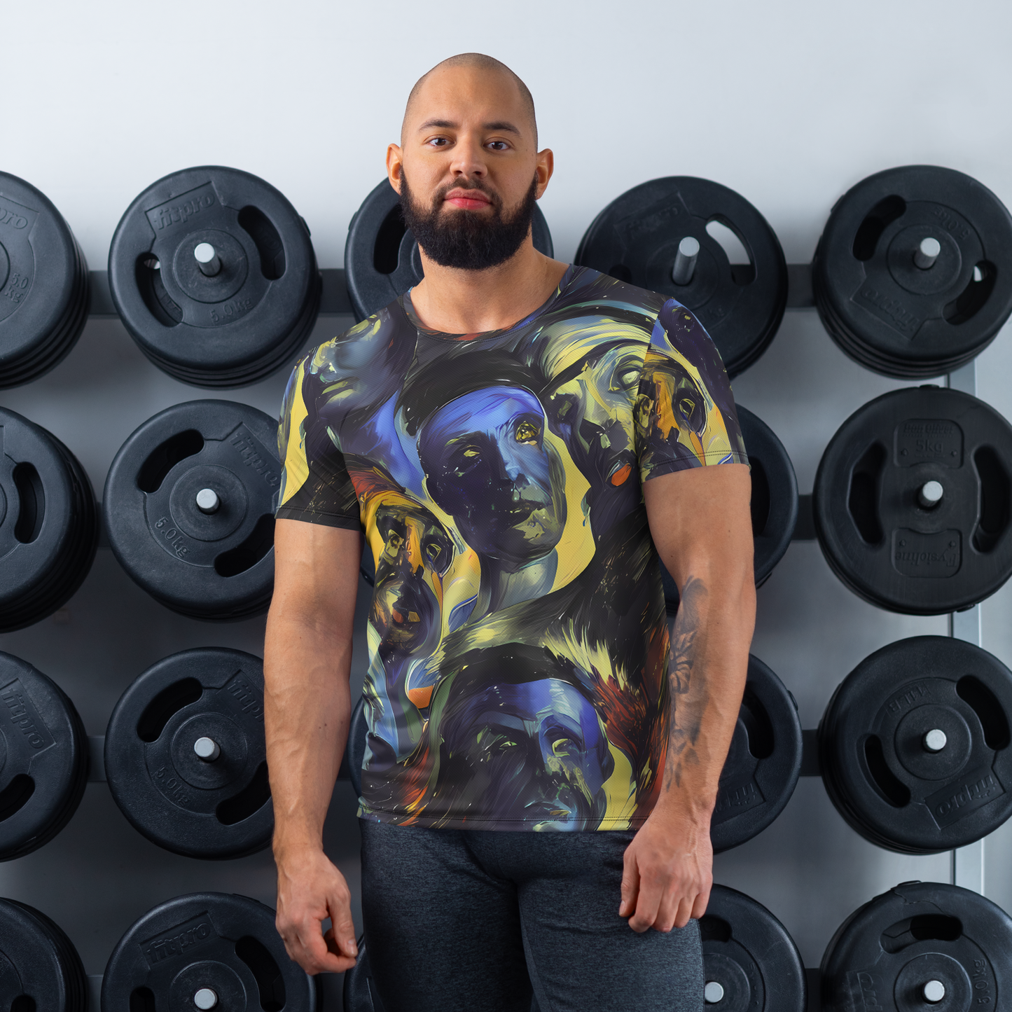 Men's Athletic T-Shirt - Cosmic Visages