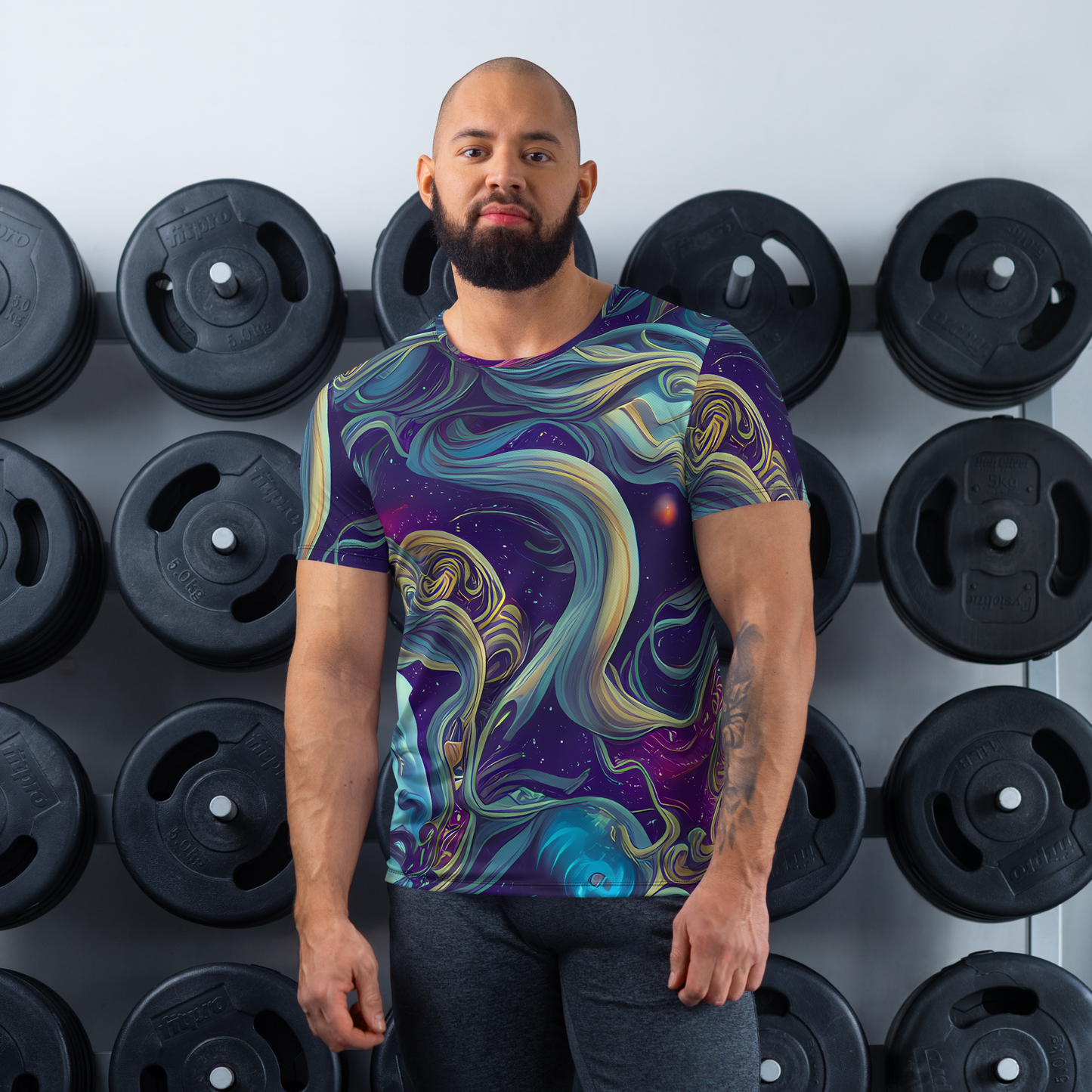 Men's Athletic T-Shirt - Stellar Waves