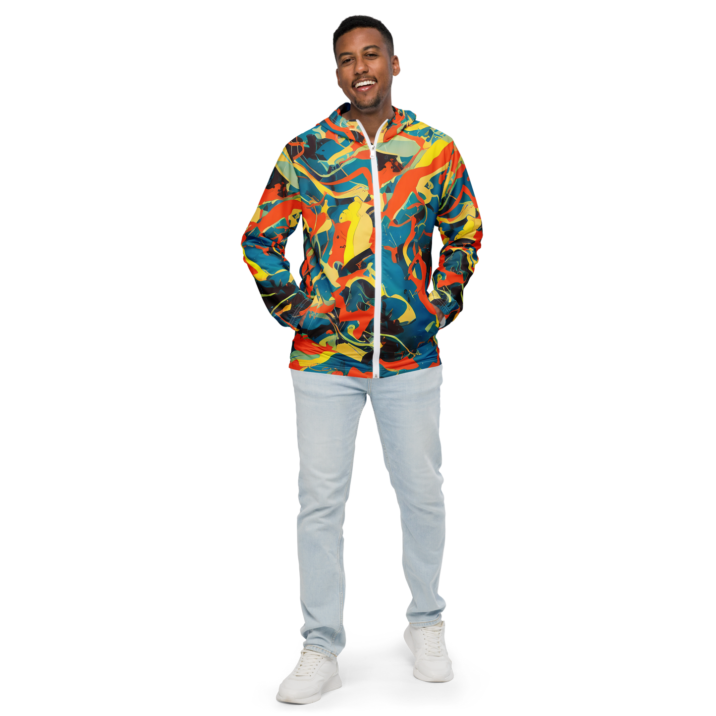 Men's Windbreaker - Abstract Tango