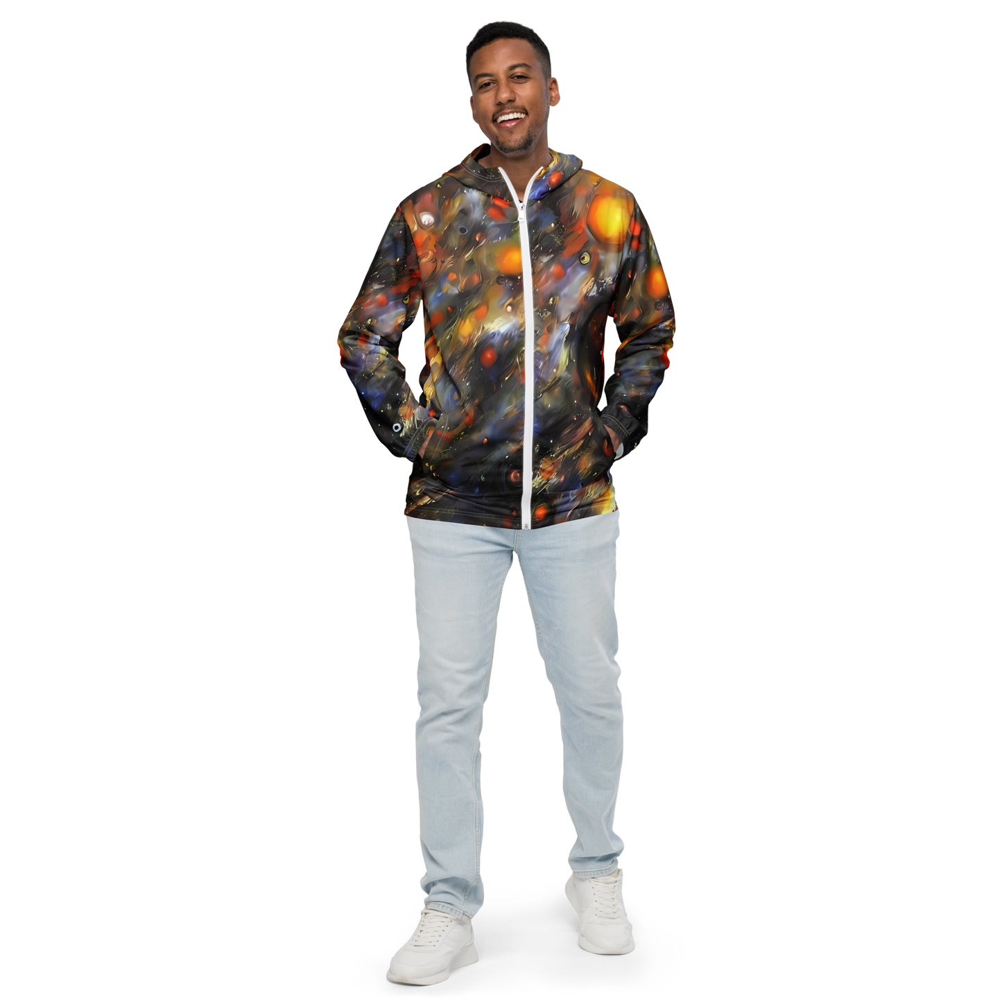 Men's Windbreaker - Brushstroke Blaze