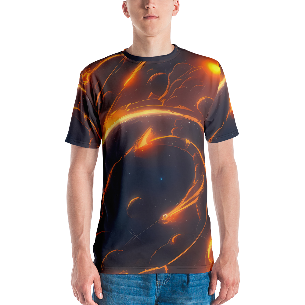 Men's Crew Neck T-Shirt - Inferno Spirals