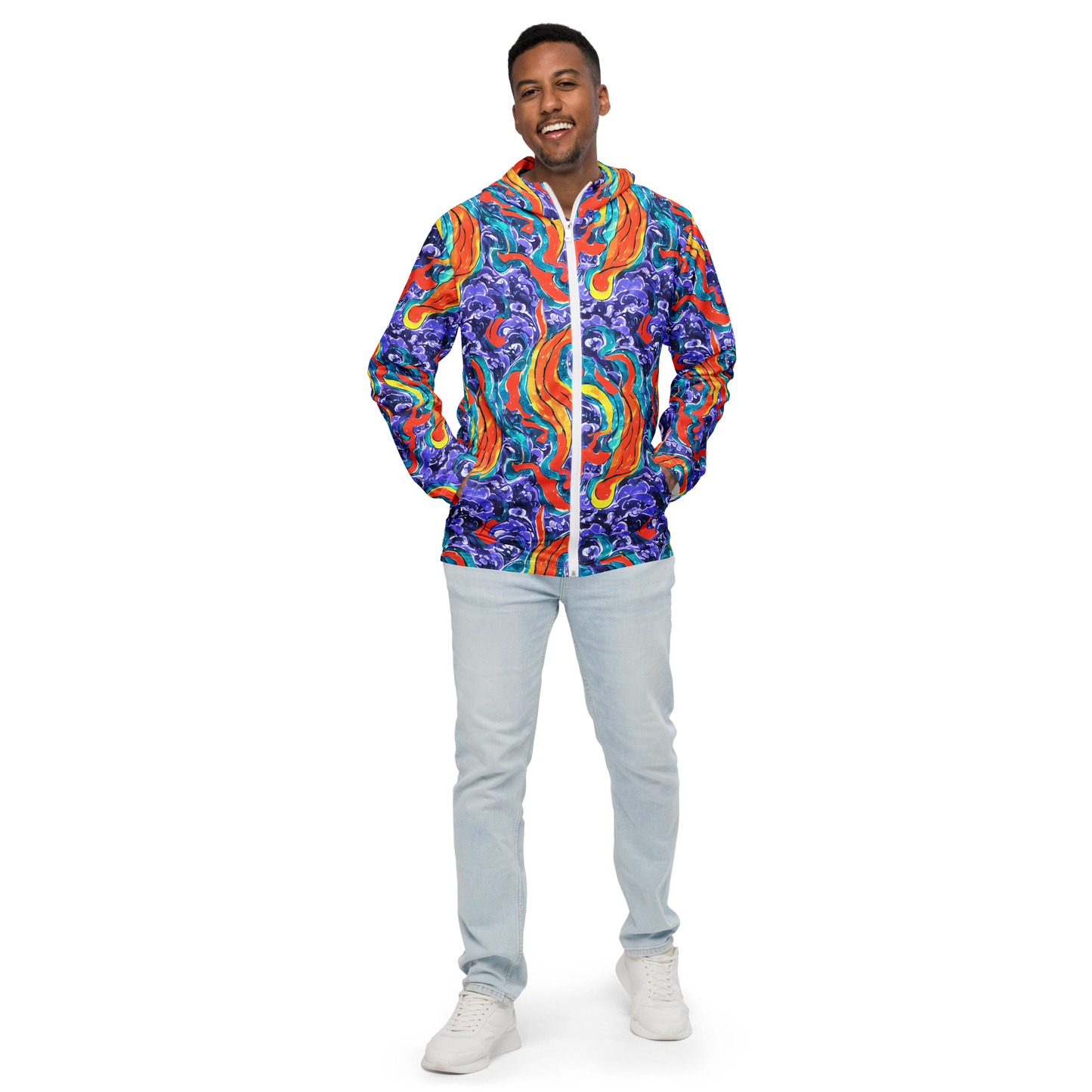 Men's Windbreaker - Galactic Waves