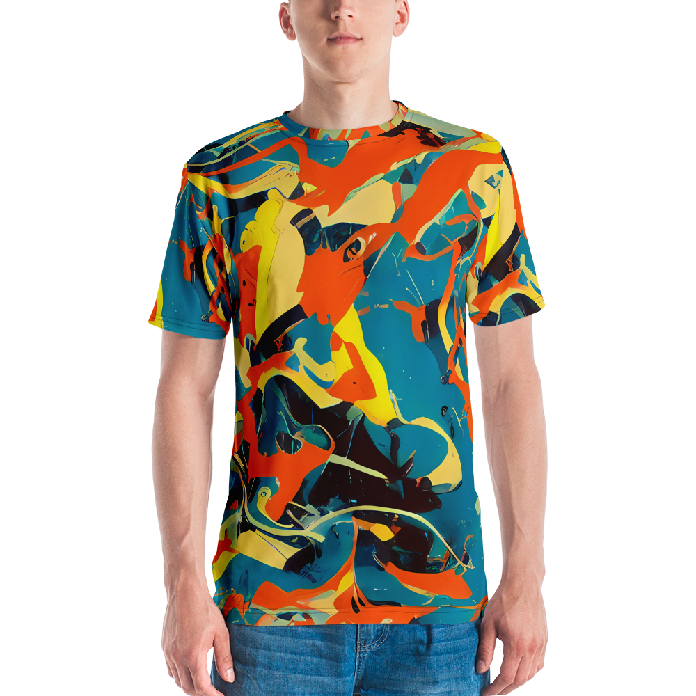 Men's Crew Neck T-Shirt - Abstract Tango