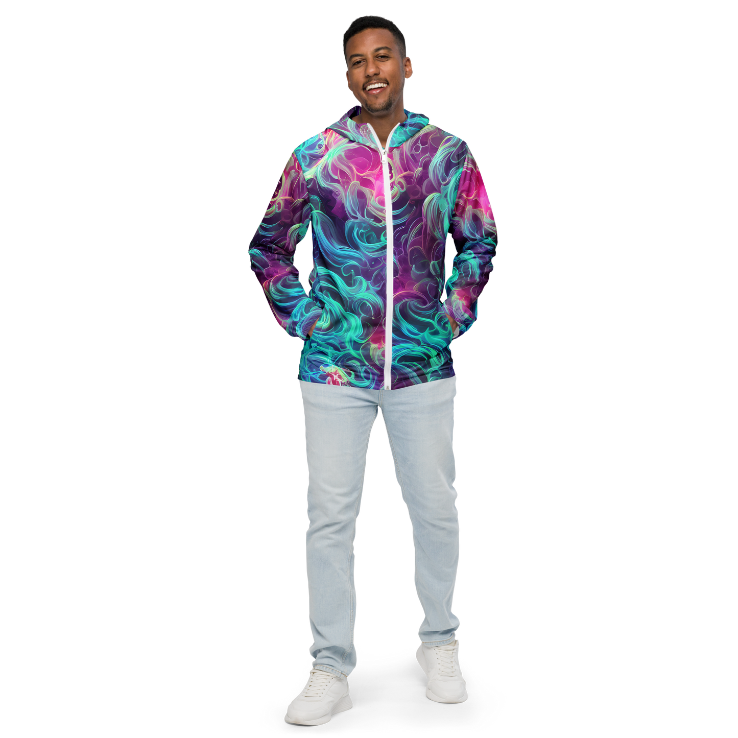 Men's Windbreaker - Galactic Bloom