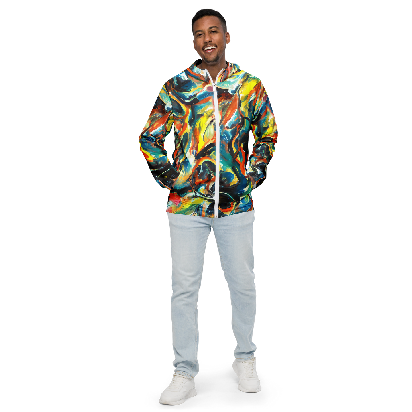 Men's Windbreaker - Chromatic Vortex