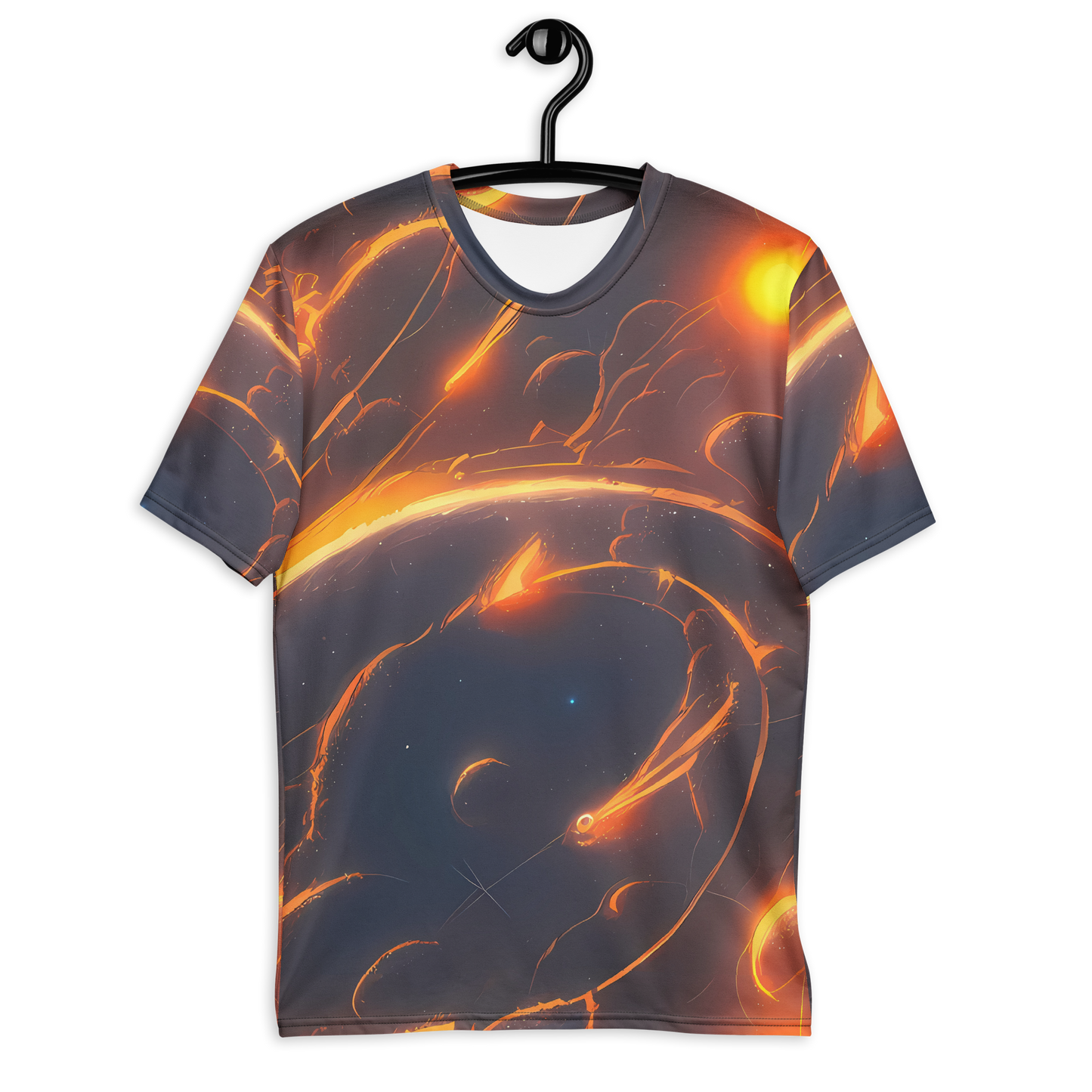 Men's Crew Neck T-Shirt - Inferno Spirals