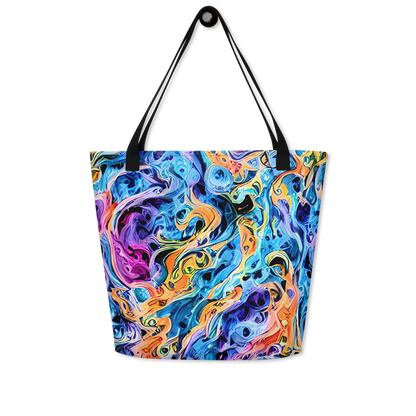 Large Tote Bag w/ Pocket - Rococo Vortex