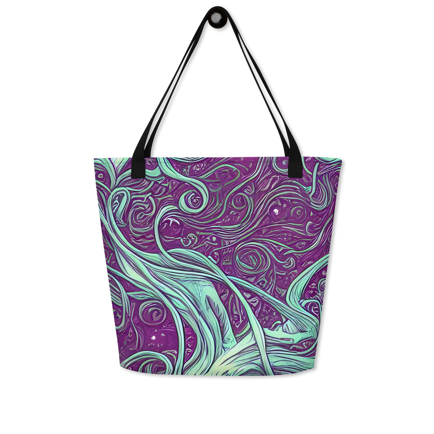 Large Tote Bag w/ Pocket - Temple Swirls