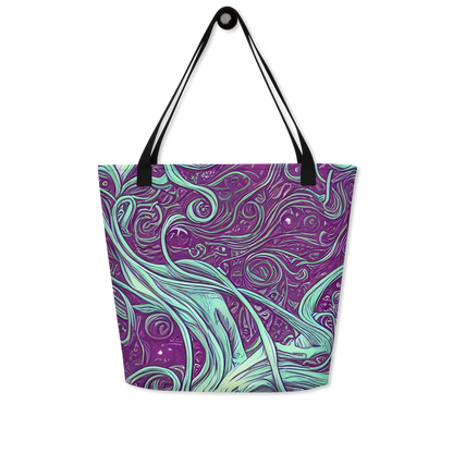 Large Tote Bag w/ Pocket - Temple Swirls