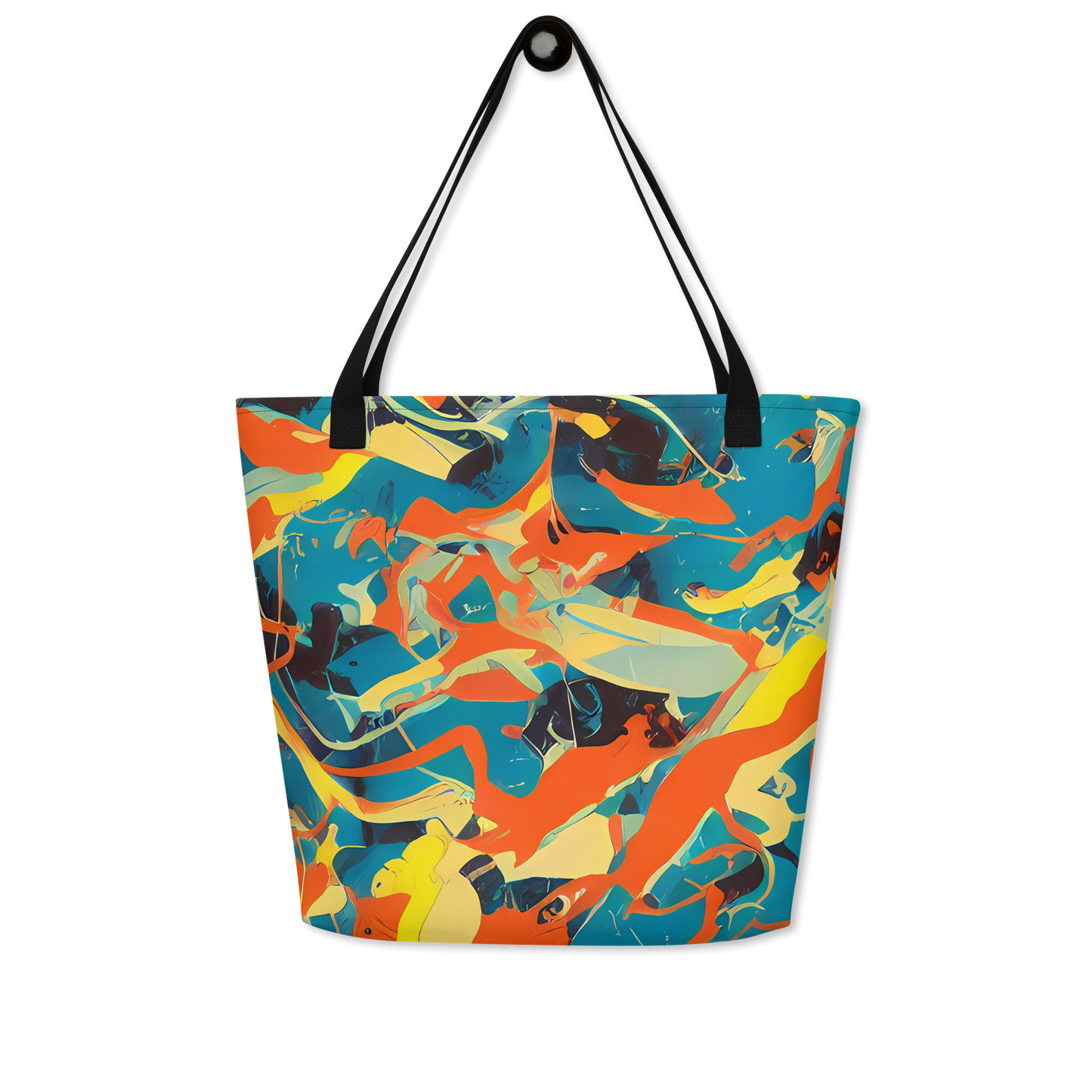 Large Tote Bag w/ Pocket - Abstract Tango