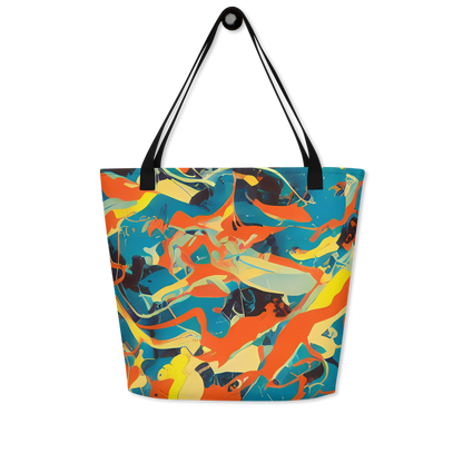 Large Tote Bag w/ Pocket - Abstract Tango