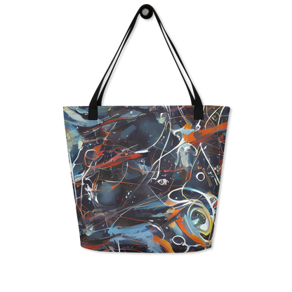 Large Tote Bag w/ Pocket - Neo-Splash Labyrinth