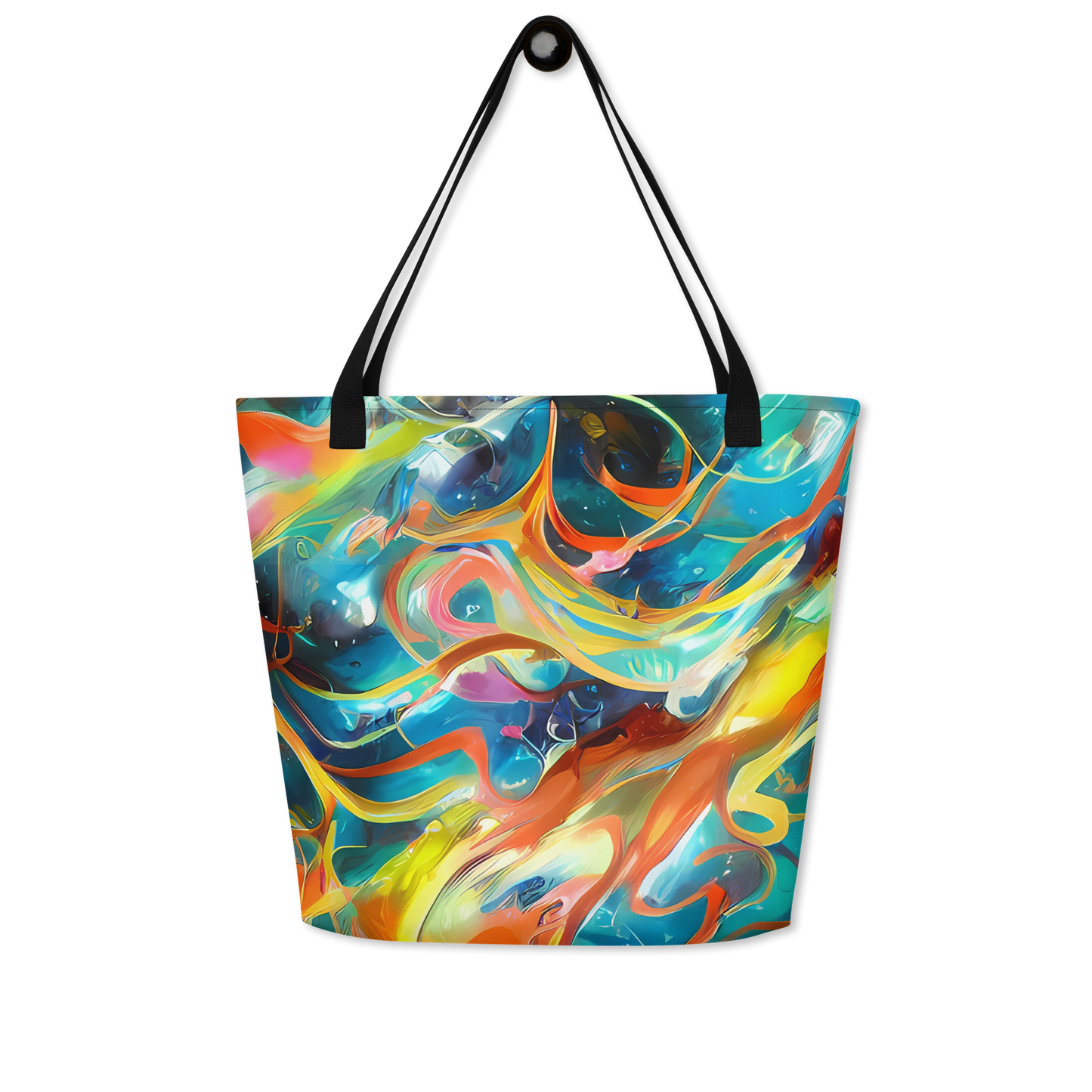 Large Tote Bag w/ Pocket - Cecily’S Swirl