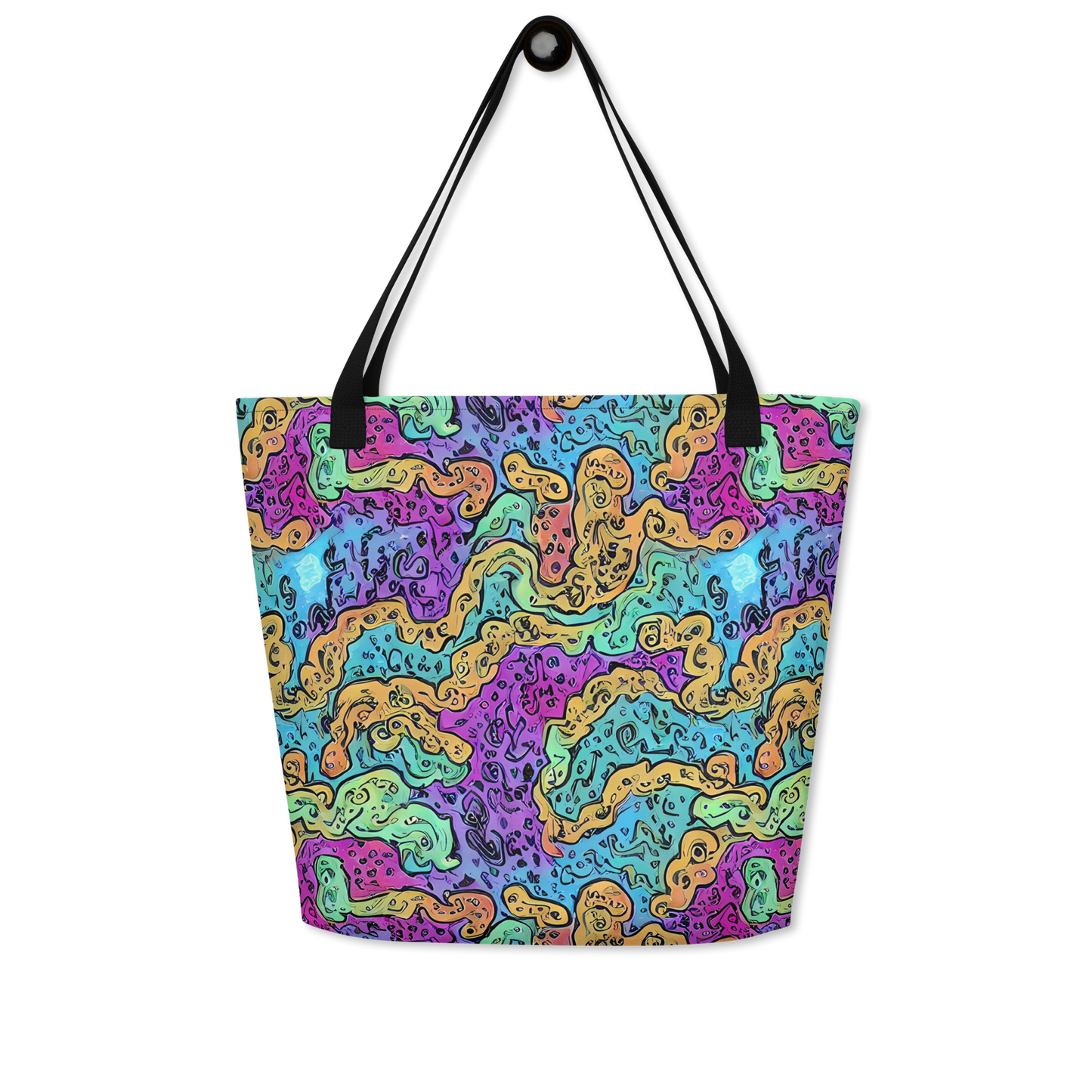 Large Tote Bag w/ Pocket - Intergalactic Graffiti