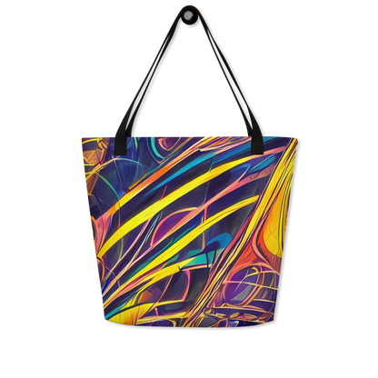 Large Tote Bag w/ Pocket - Vector Rhapsody