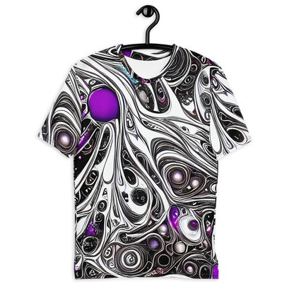 Men's Crew Neck T-Shirt - Neo-Noir Waves