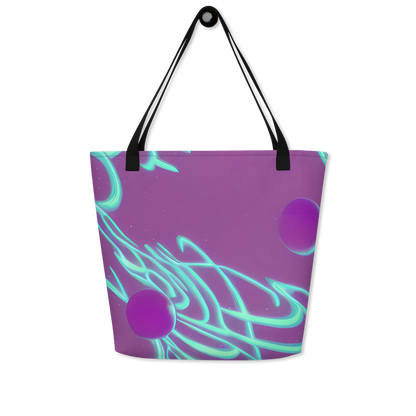 Large Tote Bag w/ Pocket - Neon Drift