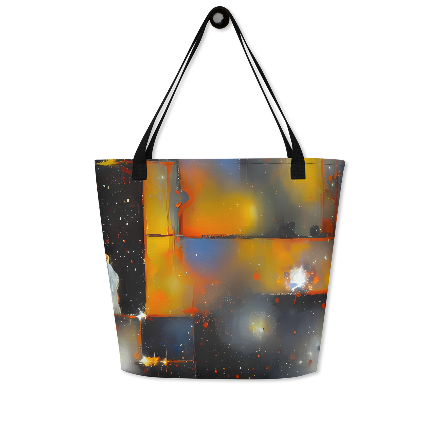Large Tote Bag w/ Pocket - Monet's Matrix
