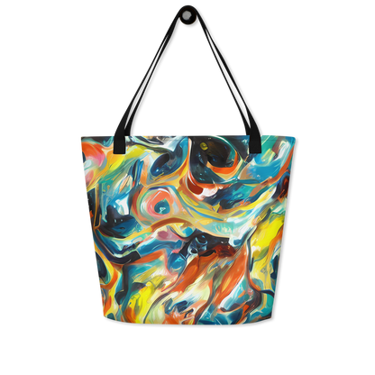 Large Tote Bag w/ Pocket - Chromatic Vortex